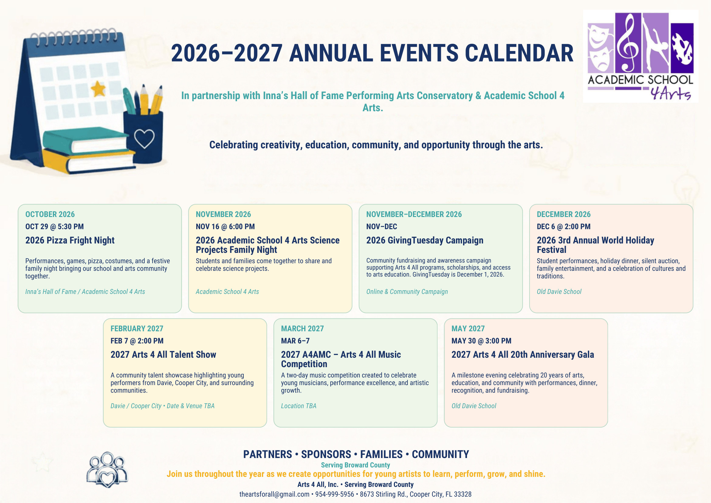 School Events Calendar Flyer-1